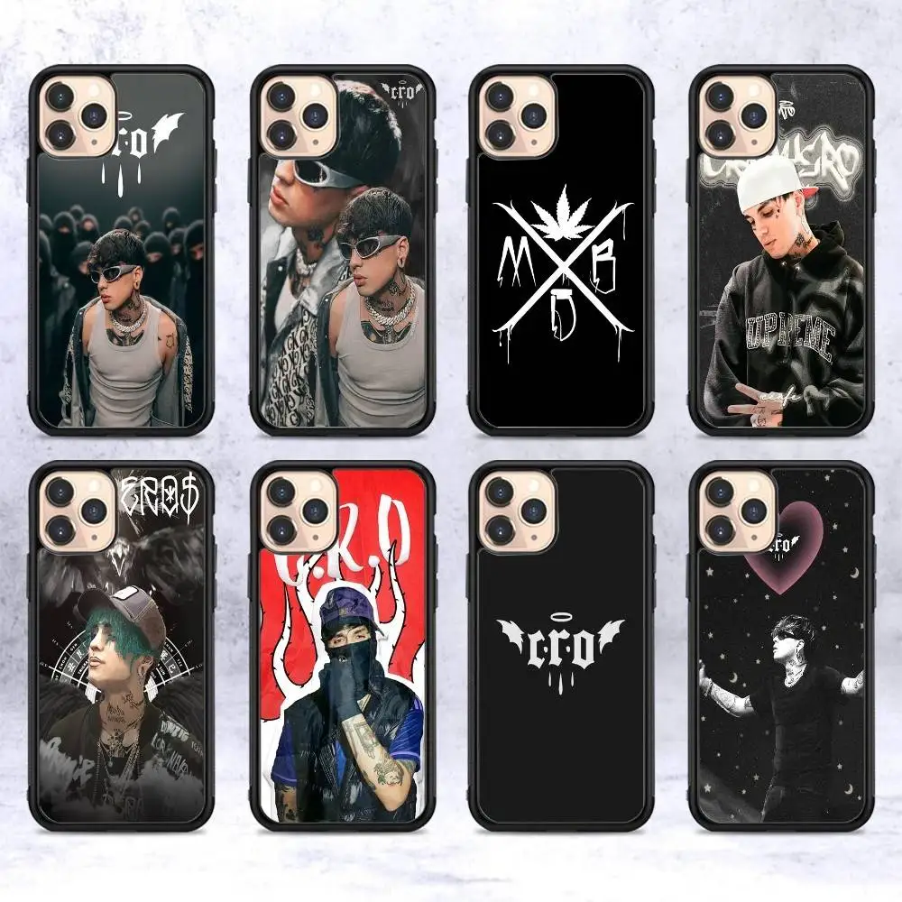 C.R.O Crocraxker Rapper Phone Case For Iphone 11 12 13 14 15 Pro Max 17 16 Plus Hard PC+TPU Back Cover