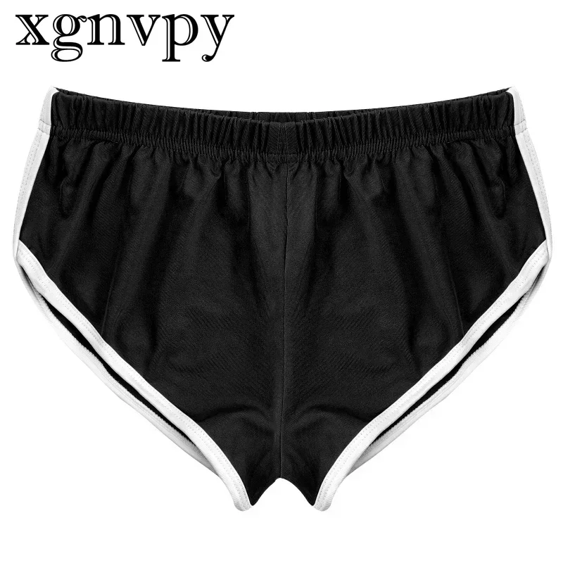 

xgnvpy Womens Mid-Rise White Edge Booty Yoga Shorts Summer Sports Gym Workout Running Slimming Fitness Activewear Dolphin Shorts