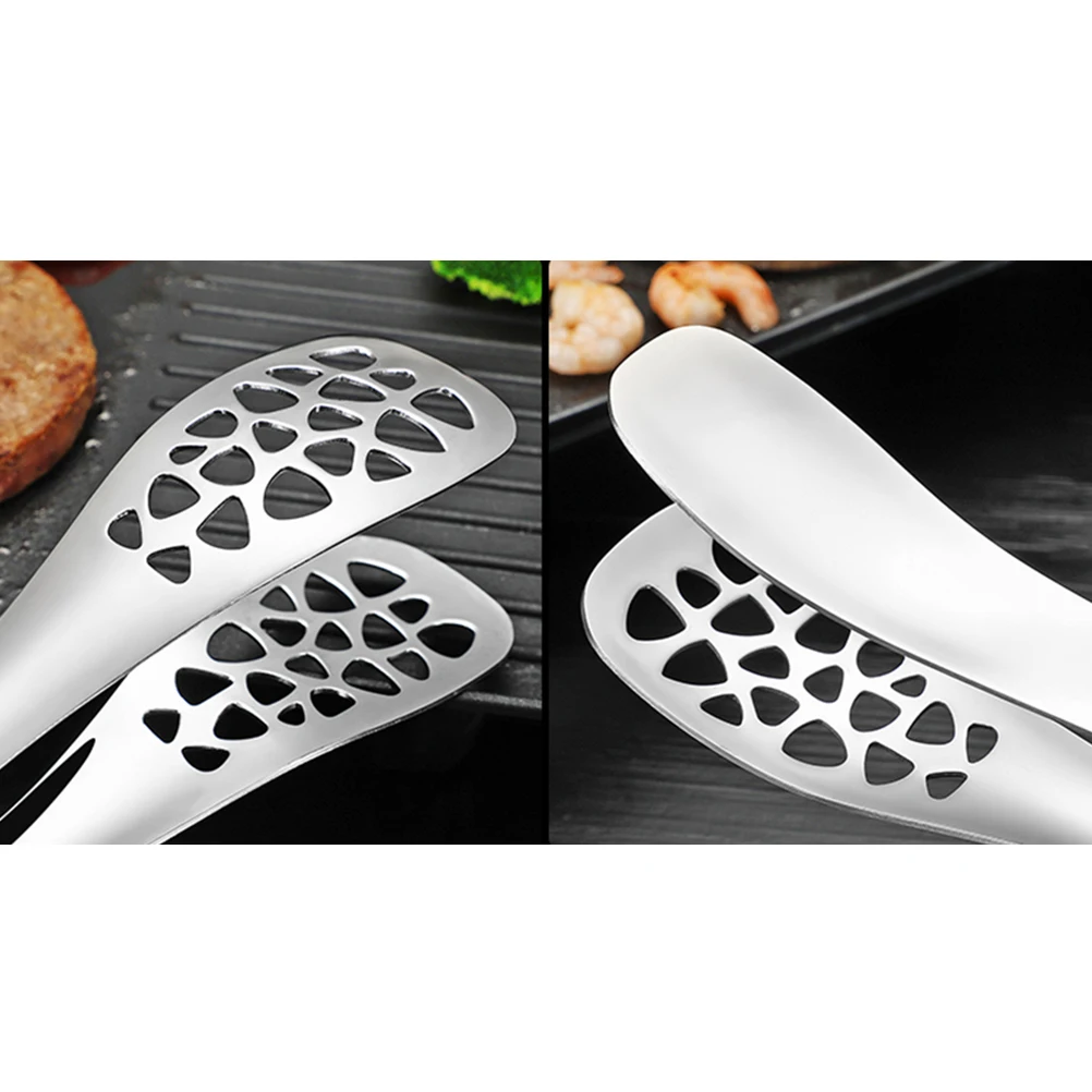 

Stainless Steel Food Clip Bread Tong Multifunction Serving Tongs for Bbq Steak Salad Buffet Kitchen Use