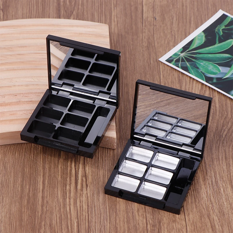 Empty Rouge Palette With Mirror - DIY Eye Shadow Storage Box Makeup Dish For Women Girls Makeup Beginners Cosmetic Tools
