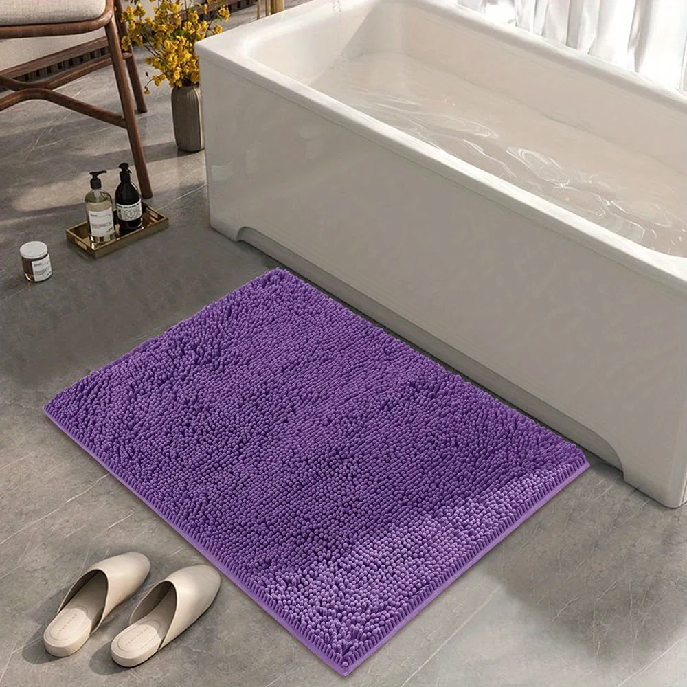 Purple Solid Color Anti Slip Bathroom Floor Mat, Beautiful Bathroom Mat, Floor Mat, Door Mat, Home Decoration