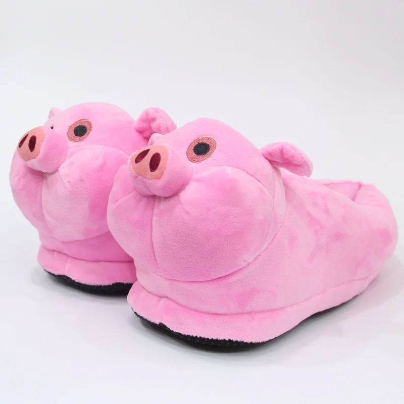 Disney Anime Movie Gravity Falls Waddles Pig Plush Slippers Winter Warm Cotton Slippers Kawaii Couple Indoor Shoes Kids Gift