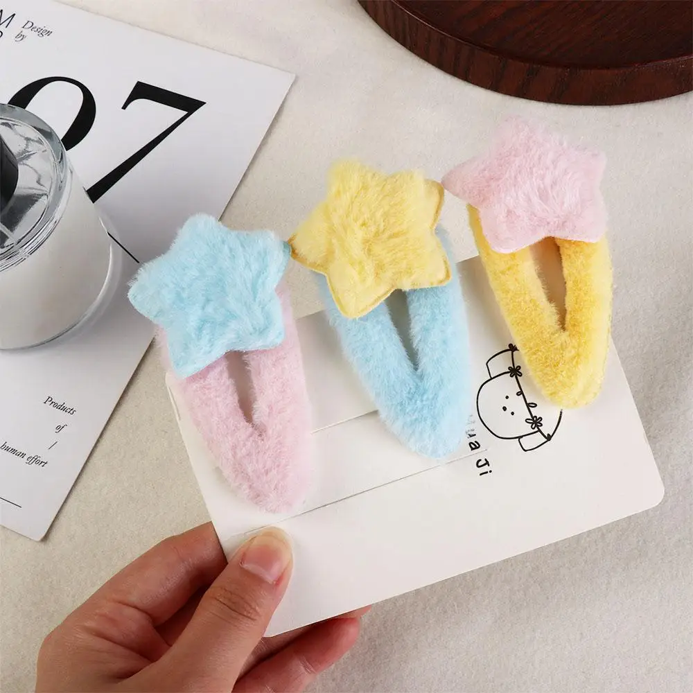 

1 Pair Cute Star Shape Hairpins for Girls Plush Star Hair Clip Headdress Barrette Children BB Side Bang Clips Hair Accessories