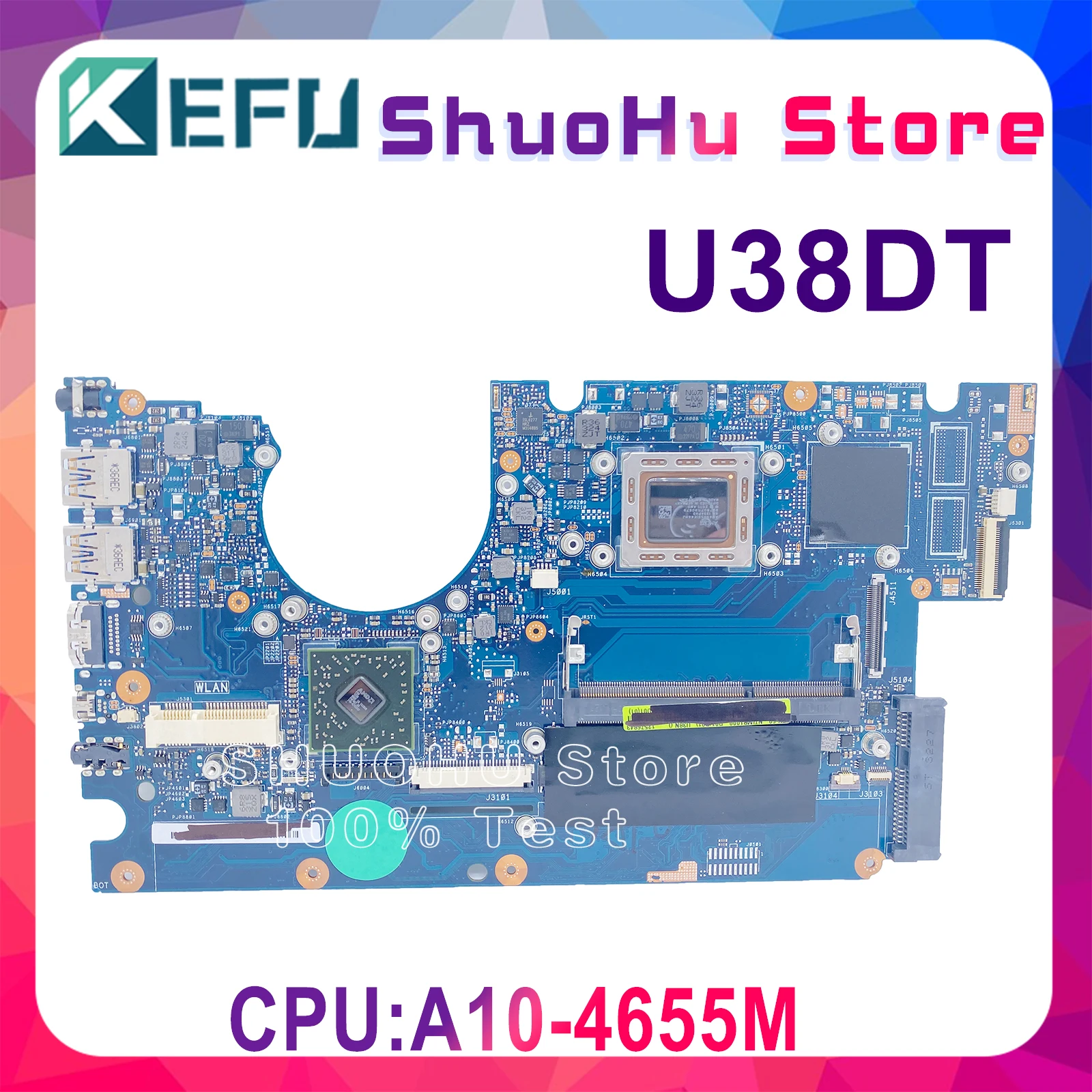 

U38DT Notebook Mainboard For ASUS U38 U38N W/ A10-4655M 2GB Laptop Motherboard Brand 100% Comprehensive Functional Test Work