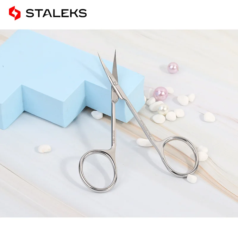 STALEKS – ciseaux à sourcils et à bouche courbe de haute qualité, coupe-poils, exfoliants, outils de soins des ongles, SE-50-3