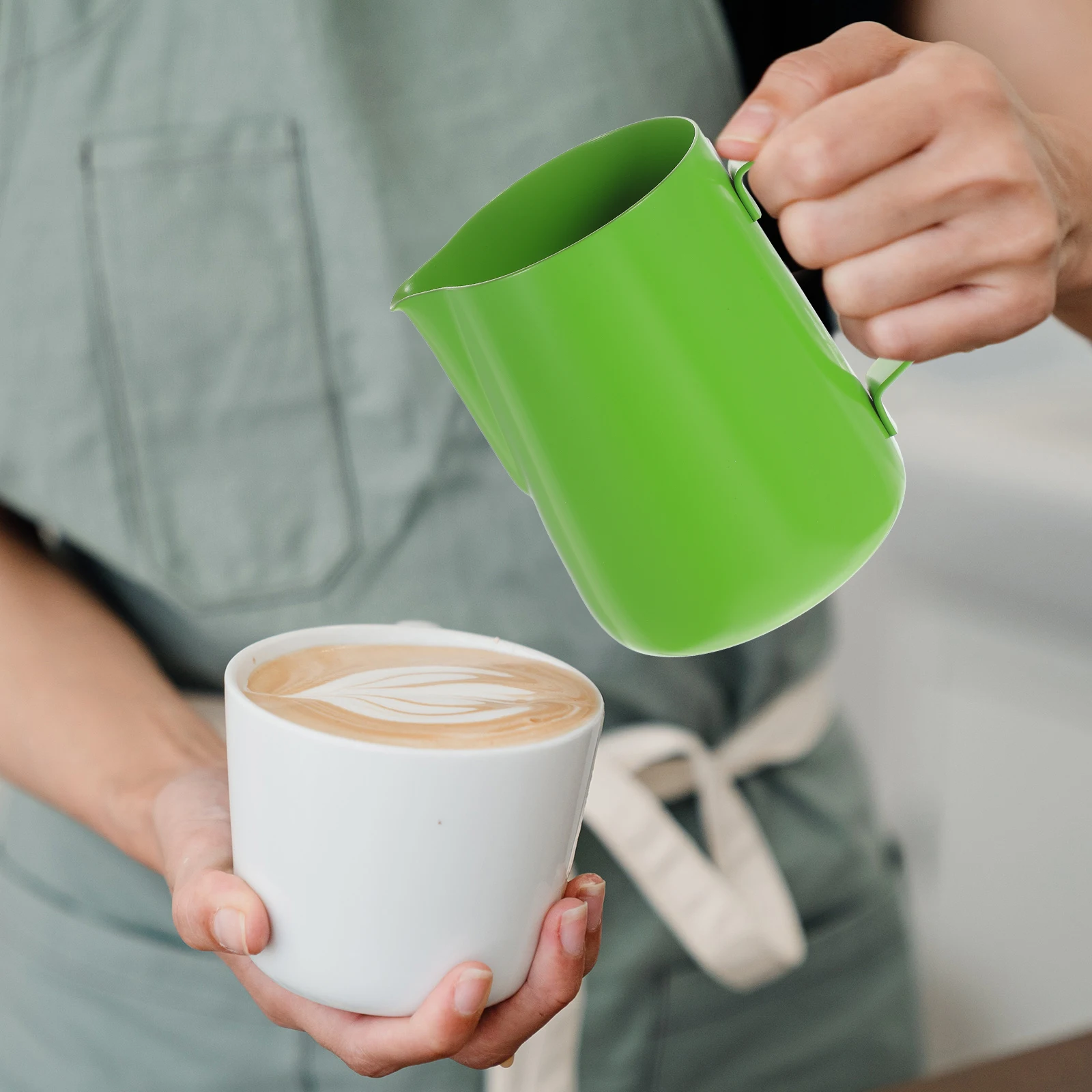 

Flower Cup Pot Coffee Milk Frother Frothing Pitcher Jug Stainless Steel Espresso