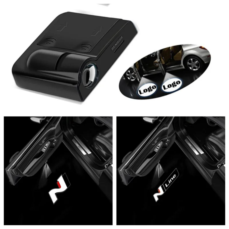 

Led Car Door Welcome Light Ghost Projector Logo Lamps for Hyundai N LINE Logo Veloster Kona Elantra I30 I20 Sonata Car Goods