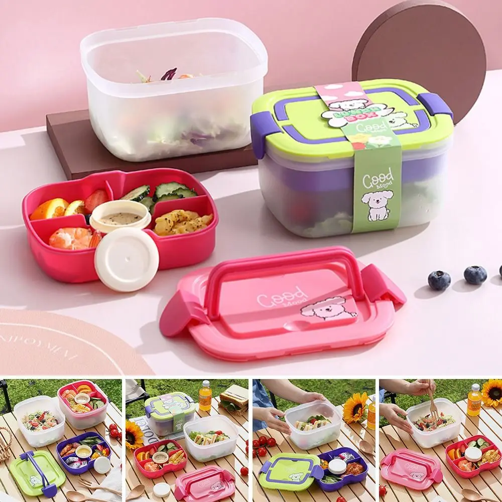 

Cute Double Layer Bento Boxes Microwave Safe BPA-Free Lunch Box Leak Proof Portable Kids Bento Box for Kids/Adults/Toddlers