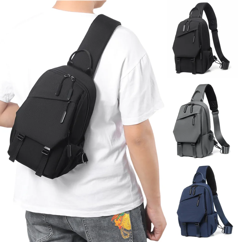 

New Men's Chest Bag, Casual Crossbody Bag, Water-resistant Multi-functional Single-shoulder Bag, Large-capacity Crossbody Bag