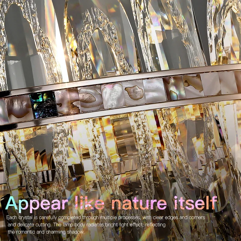 Atmosphere Simple Post-Modern Simple Crystal Led Restaurant Bedroom Lamp High-end Minimalist Light Luxury Living Room Chandelier