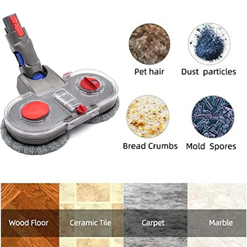 Replacing brush heads For Dyson V7 V8 V10 V11 V15 Vacuum Cleaner Electric Mop Head Rag Cloth With Water Reservoir Attachment