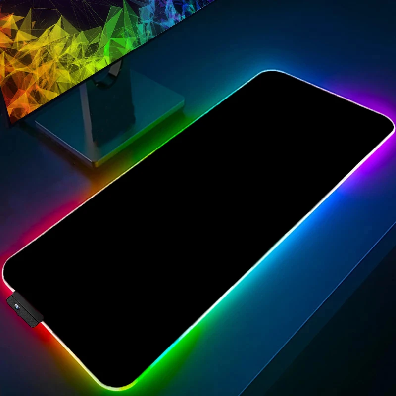 Backlight Mouse Pad S-solid color Gamer Desk Mat PC Computer Mini Pc XXL Anime RGB Mousepad Keyboard gaming Accessories Mausepad
