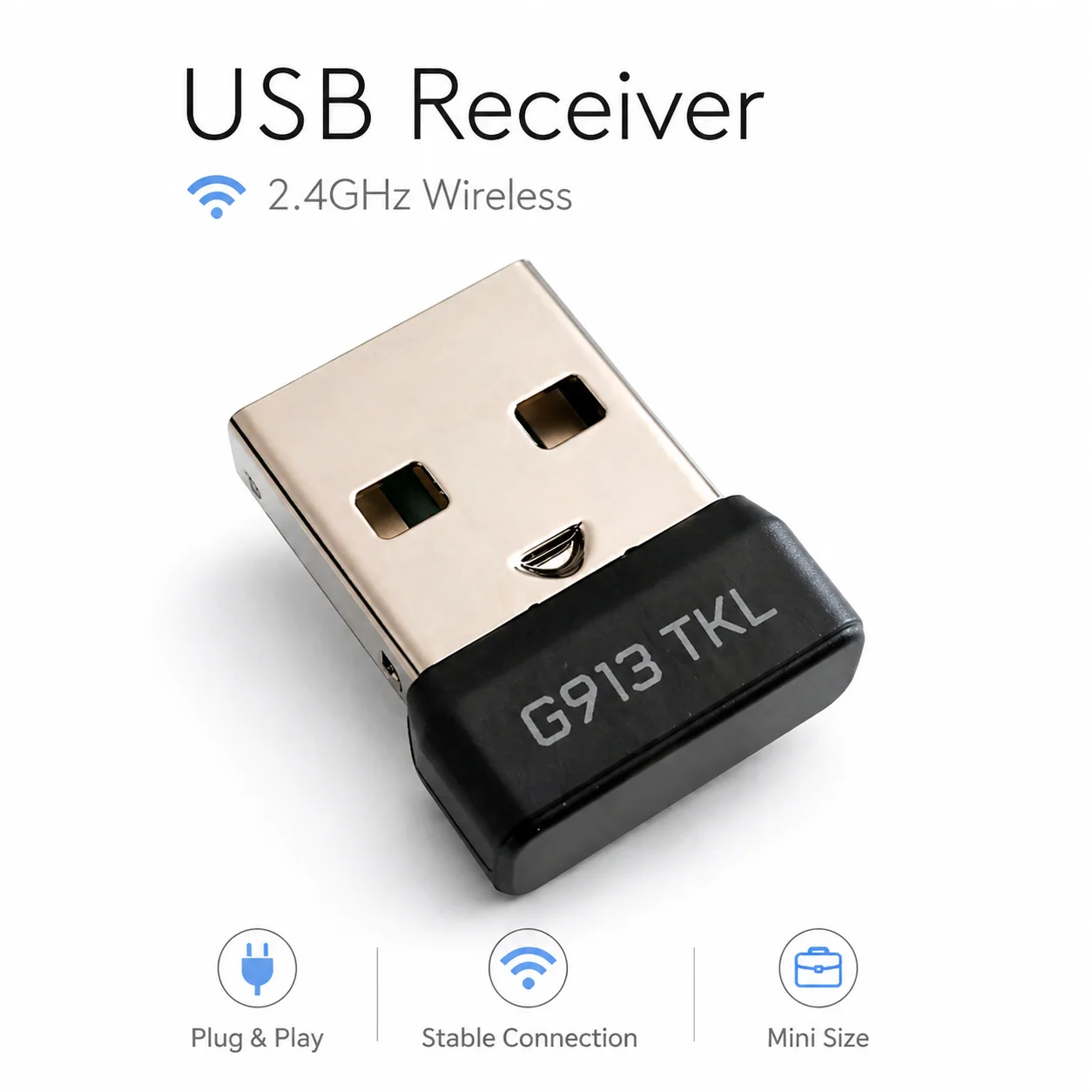 Zamiennik odbiornika USB, bezprzewodowy dongle 2.4GHz do klawiatury i myszy, kompatybilny z Logitech G913/G915 TKL/G502/PRO X SUPERLIGHT — zdjęcie produktu 7