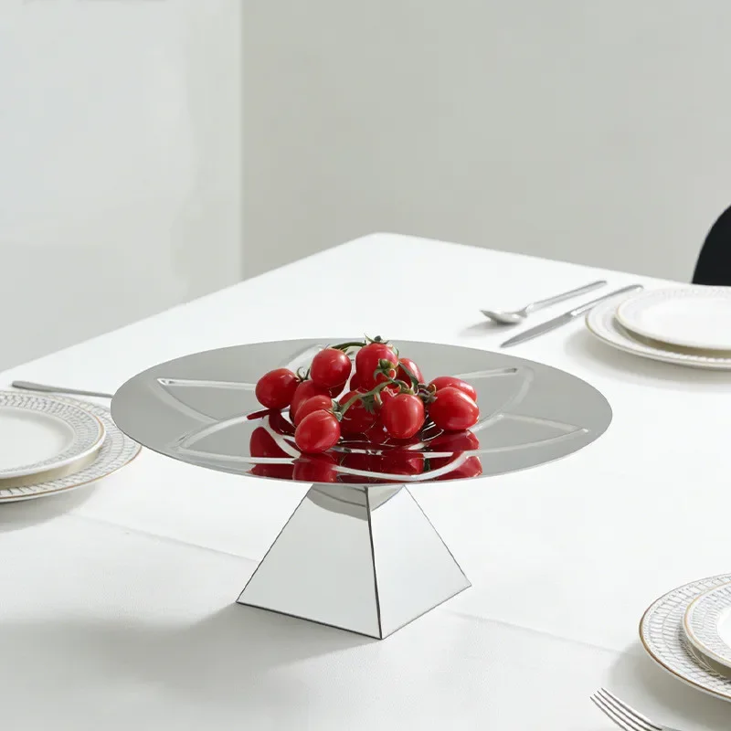 Luxury Stainless Steel Printed Trays, Metal Storage Tray, Cake Rack, Tableware, Kitchen and Living Room Decoration Storage Tray