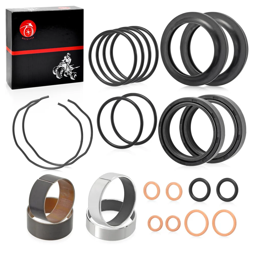 Fork Bushing Dust Oil Seals Kit For SUZUKI GSX-R600 GSX-R750 GSF1200 Bandit 1200 V-Strom 650 RF900R For HONDA CB1000A/AC