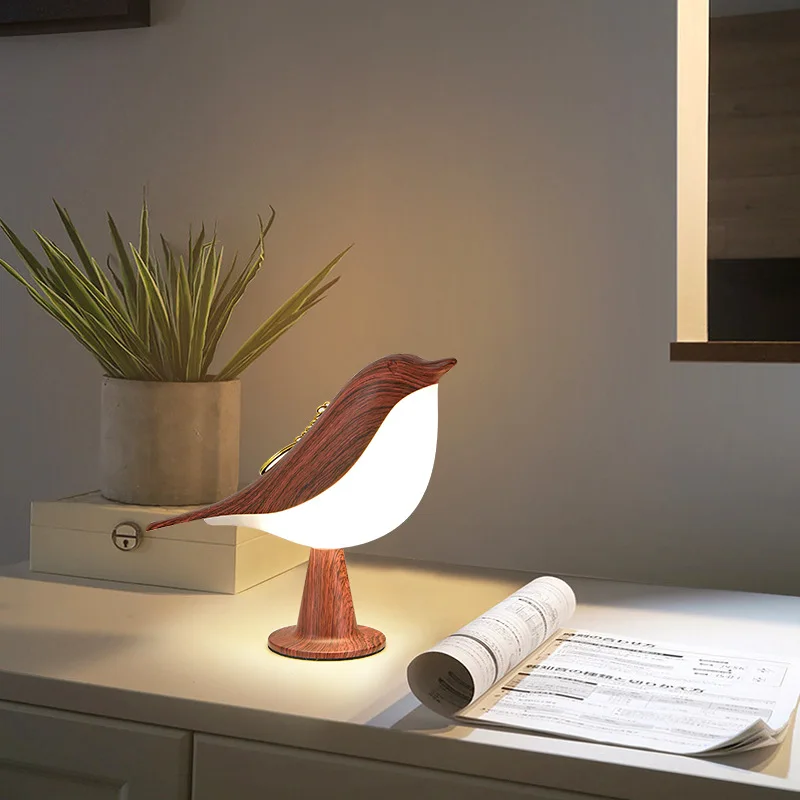 LED Rechargeable Sparrow Lamp Bird-shaped Table Light Touch-sensing for Bedroom Study Office Decoration Creative Children Gift