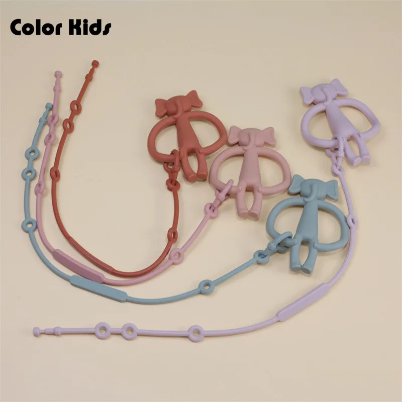 New Baby Silicone Teether Toy Cute Animal Shape Molar Chewing Baby Toys Pacifier Chain Clip Newborn Teething Toy Gifts