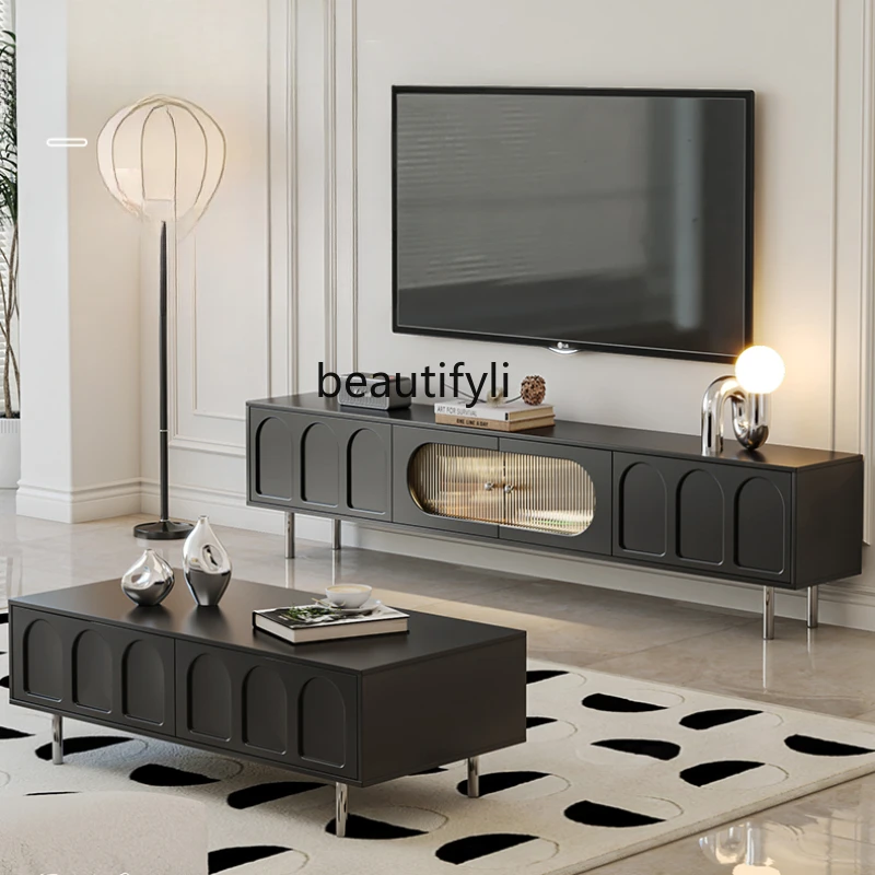 

TV Cabinet Storage Locker Integrated French TV Stand Simple Modern Living Room Home