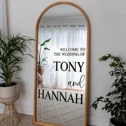 Customizable Personalized Bride and Groom Name Mirror Window Sign Decal Welcome To Our Wedding Sign Sticker Removable Mural Z541