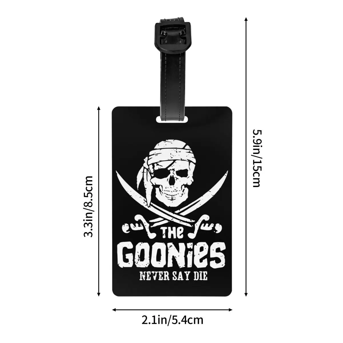 Goonies กะโหลกโจรสลัดป้ายกระเป๋าภาพยนตร์ที่กำหนดเองแท็กกระเป๋าเดินทางฝาปิดความเป็นส่วนตัว