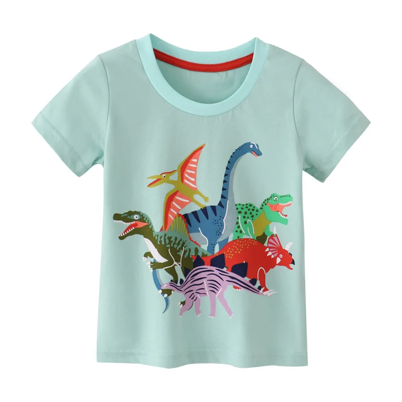 

Dinosaurs Baby Girls Summer Short Sleeve T-Shirts Animal Tops for Toddler Kids Children's Clothing