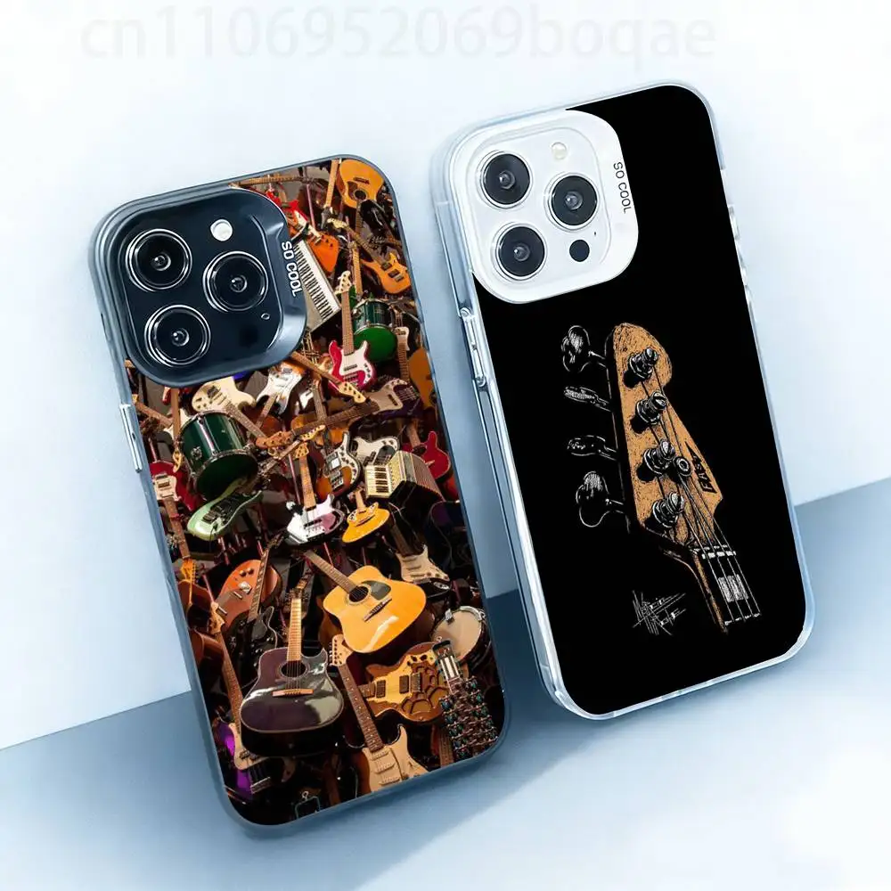 

Guitar A Life in Music White Shockproof Phone Case For iPhone 17,16,15,14,13,12,11,Pro,XS,Max,Plus,Mini,SE