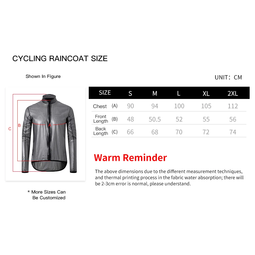 Cycling Rain Lightweight Rain Jacket MTB Road Windproof Waterproof Cycling Jakcet Bike Windbreaker Breathable Bicycle Jersey