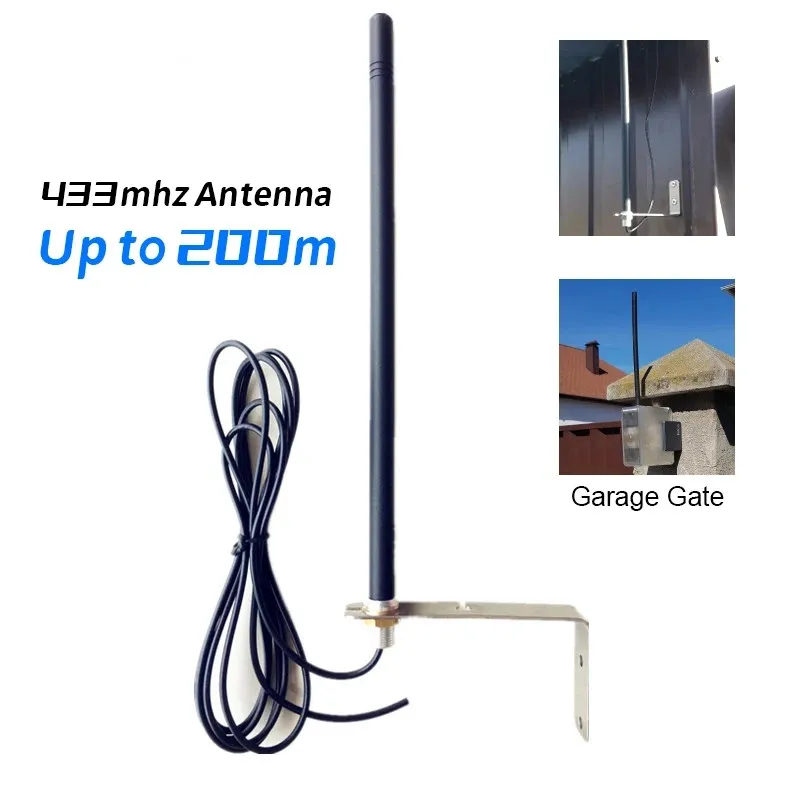 External RF Antenna for Gate Garage Door 433MHz 433.92 Remote Control Signal Enhancement Antenna Booster