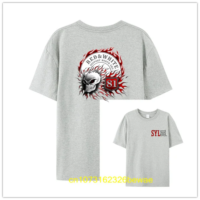 تي شيرت Hells Angels للدراجة النارية على شكل جمجمة لهب 100% قطن صيفي تي شيرت لهب 81 تي شيرت رجالي مطبوع على الوجهين الأكثر الاستبداد