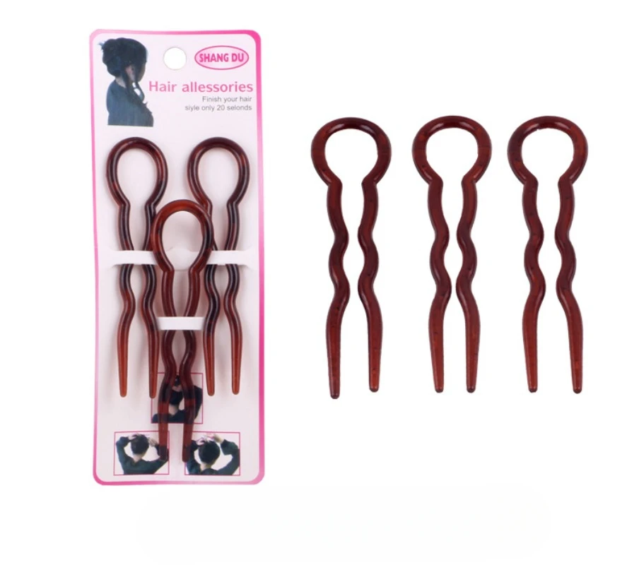 3pcs/set Simple U Shape Hair Clips Bobby Pins for Women Plastic Bobby Pins Barrettes Bridal Hair Accessories for Women Hair Bun