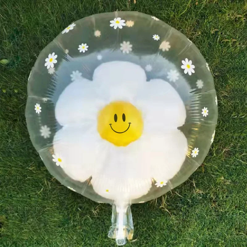 Transparent Bubble Daisy Helium Balloons Sunflower Plumeria Rubra Ballon Wedding Decoration Birthday Party Kids Toys Baby Shower