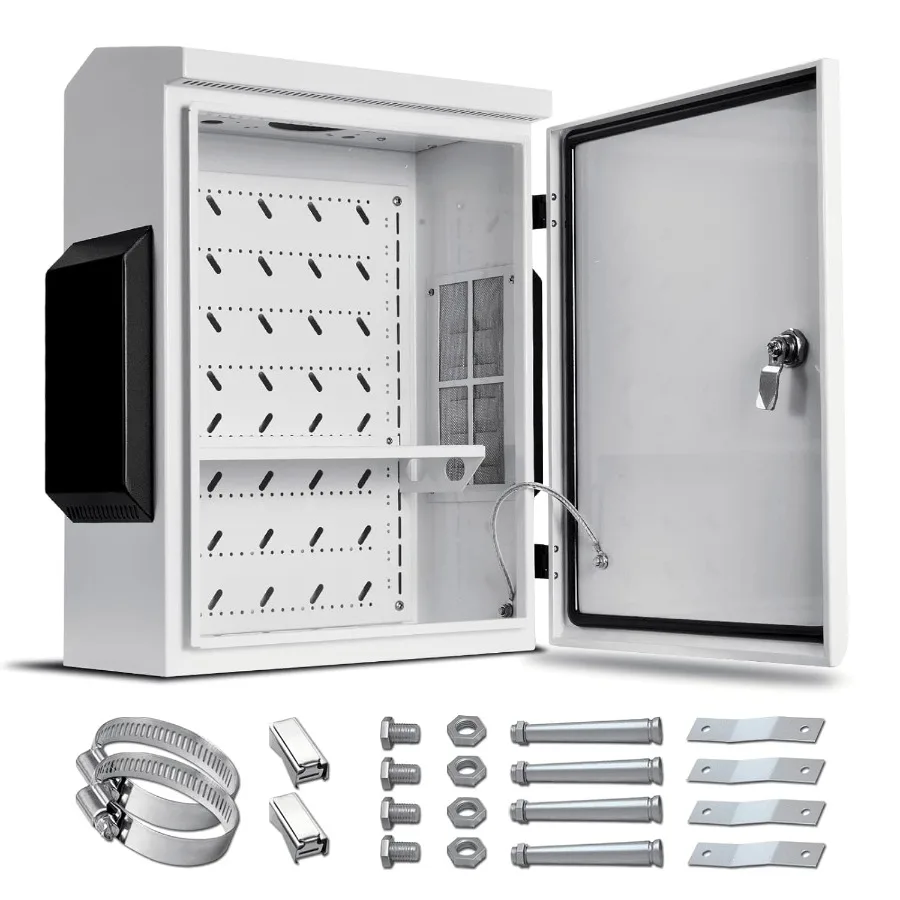 

Наружная электрическая коробка Холоднокатаная стальная пластина Задняя балка из алюминиевого сплава Цельный дизайн вентиляции IP65 Водонепроницаемая стена/полюс