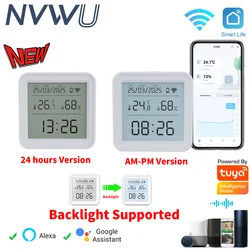 New Tuya WIFI Temperature Humidity Sensor Hygrometer Thermometer Smart Home Backlight Support SmartLife Alexa Google Assistant