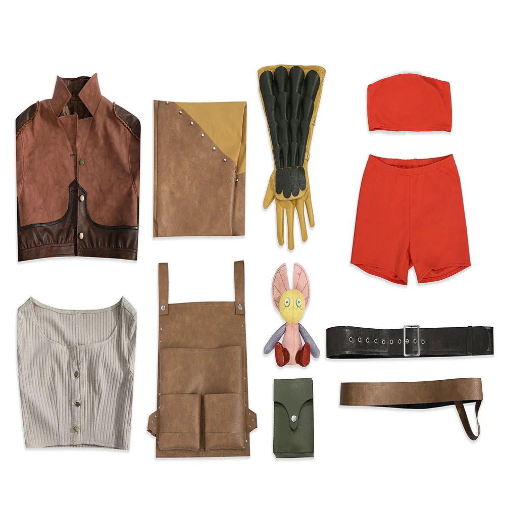 

Monster Hunter Wilds Gemma Cosplay Costume Women Jacket Pants Waistbag Full Set Halloween Party Outfit