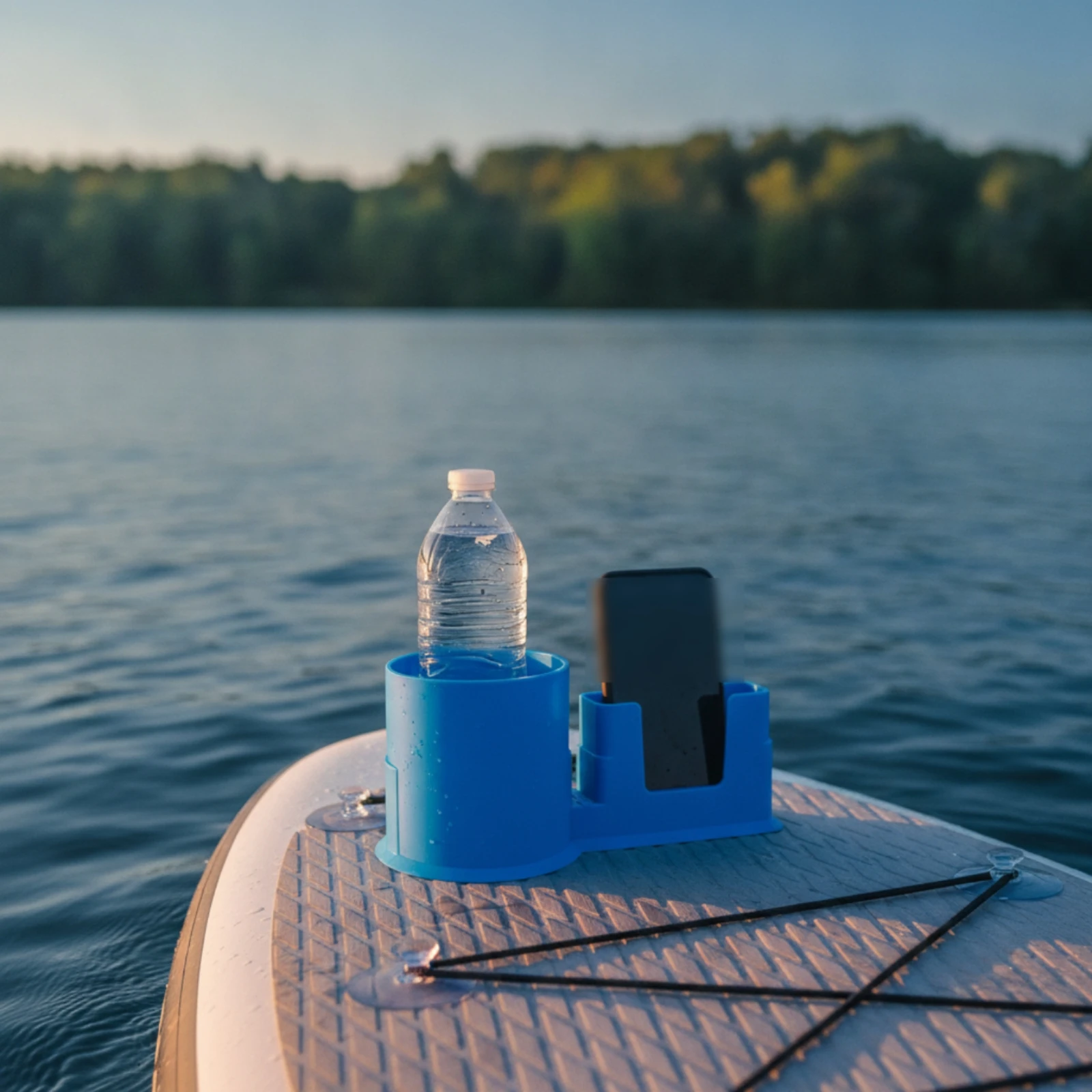 Cup Holder with Phone Holder No-Spill Paddle Board Phone Mount Accessory Anti-Flip for Paddleboarders