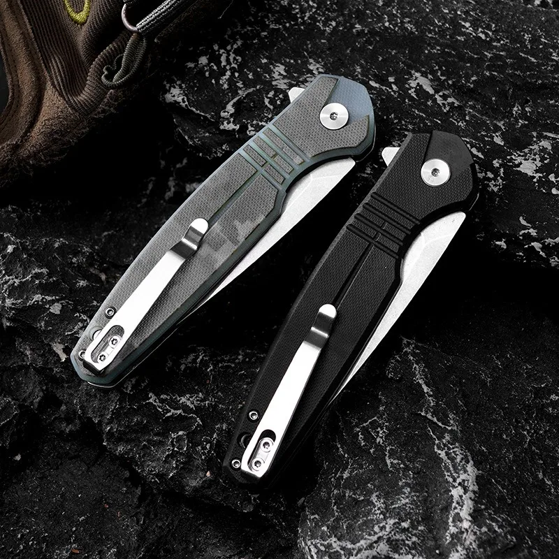 

New Outdoor Folding Knife G10 Handle D2 Blade Camping High-hardness Portable and Practical Fruit Knife EDC Tools