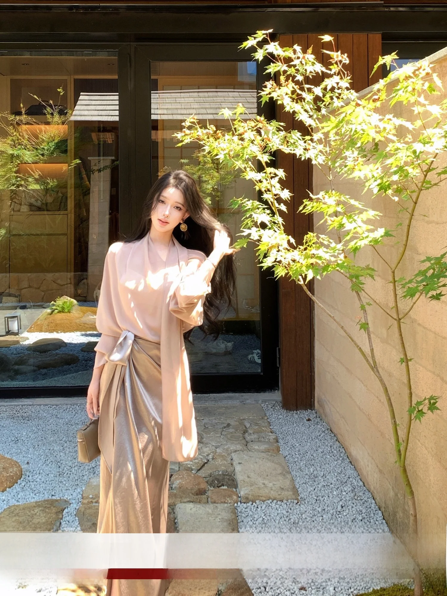 

Комплект JAYKY YANG Bird Miss: юбка и топ с длинным рукавом, плиссированный дизайн, пояс, модный женский осенний наряд