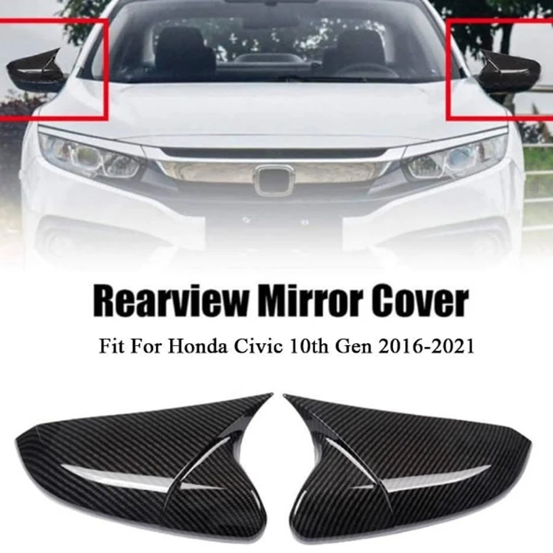 

OB-Car Side Wing Mirror Cover Rearview Mirror Shell For Honda Civic 2016-2020 Side Mirror Cover