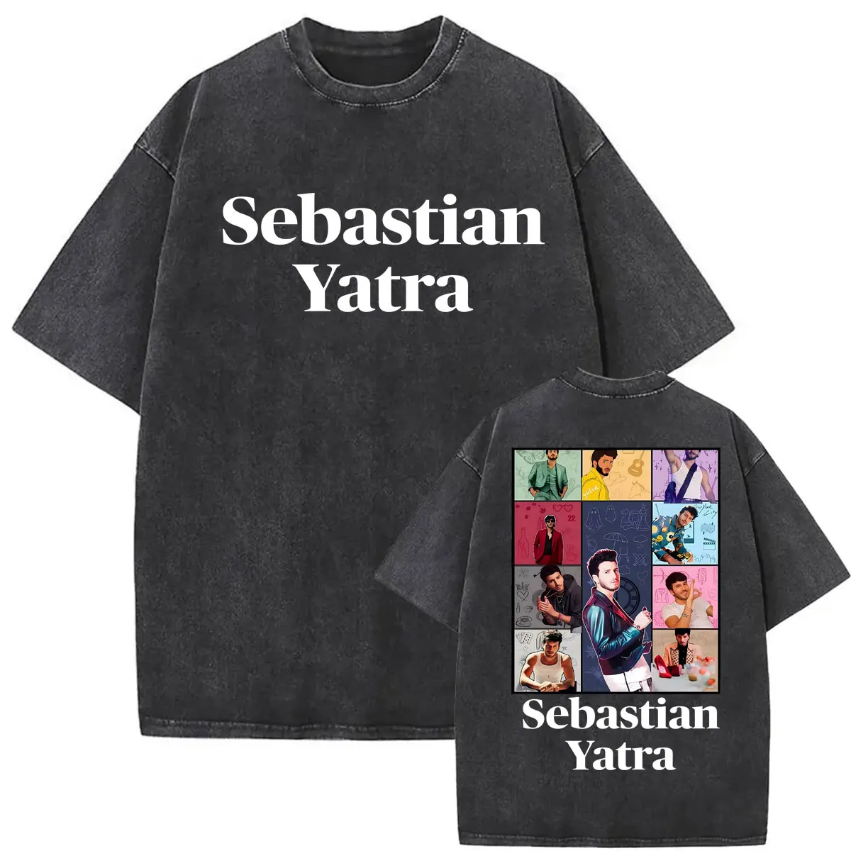 Sebastian Yatra Entre Tanta Gente Tour 2026 Vintage Washed T-shirt Men Women Fashion Street T Shirts 100% Cotton Comfort T Shirt