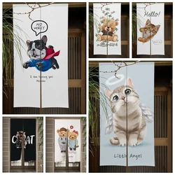 Funny Animal Cat Door Curatin Bear Cat Dog Japanese Noren Doorway Partition Curtain Kitchen Bedroom Room Door Decor Half Curtain