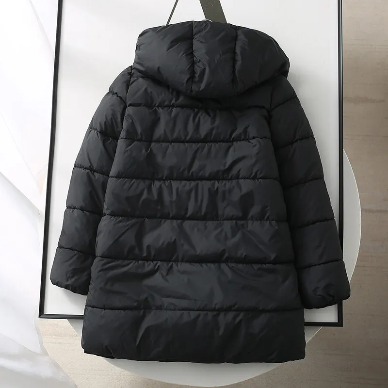 2026 Russian Winter New Women's Down Cotton Jacket Commuter Windproof Hooded Cotton Jacket