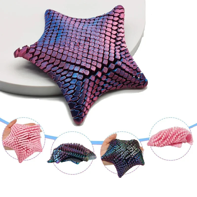 18 cm großes, 3D-gedrucktes, bewegliches Seestern-Stressabbau-Spielzeug, Freiform-Spielzeug, Stressabbau-Spielzeug für Erwachsene, flexibles Stressabbau-Spielzeug