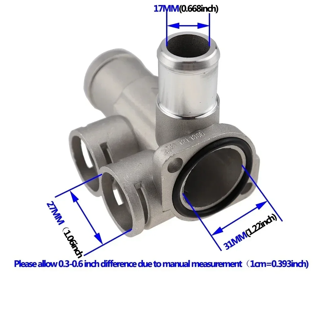 037121133B Aluminium Alloy Cooling Coolant Hose Pipe Connector 037 121 133B For VW Passat B3 Golf Sharan Polo 037 121 133 B