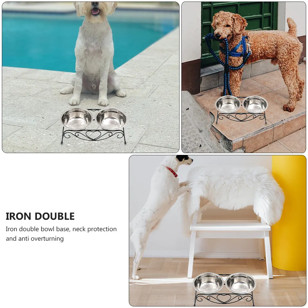 

1Set Stainless Steel Cat Bowl Elevated Pet Feeder Bowl for Dog Puppy Space-Saving Rust-Resistant Food Water Container with