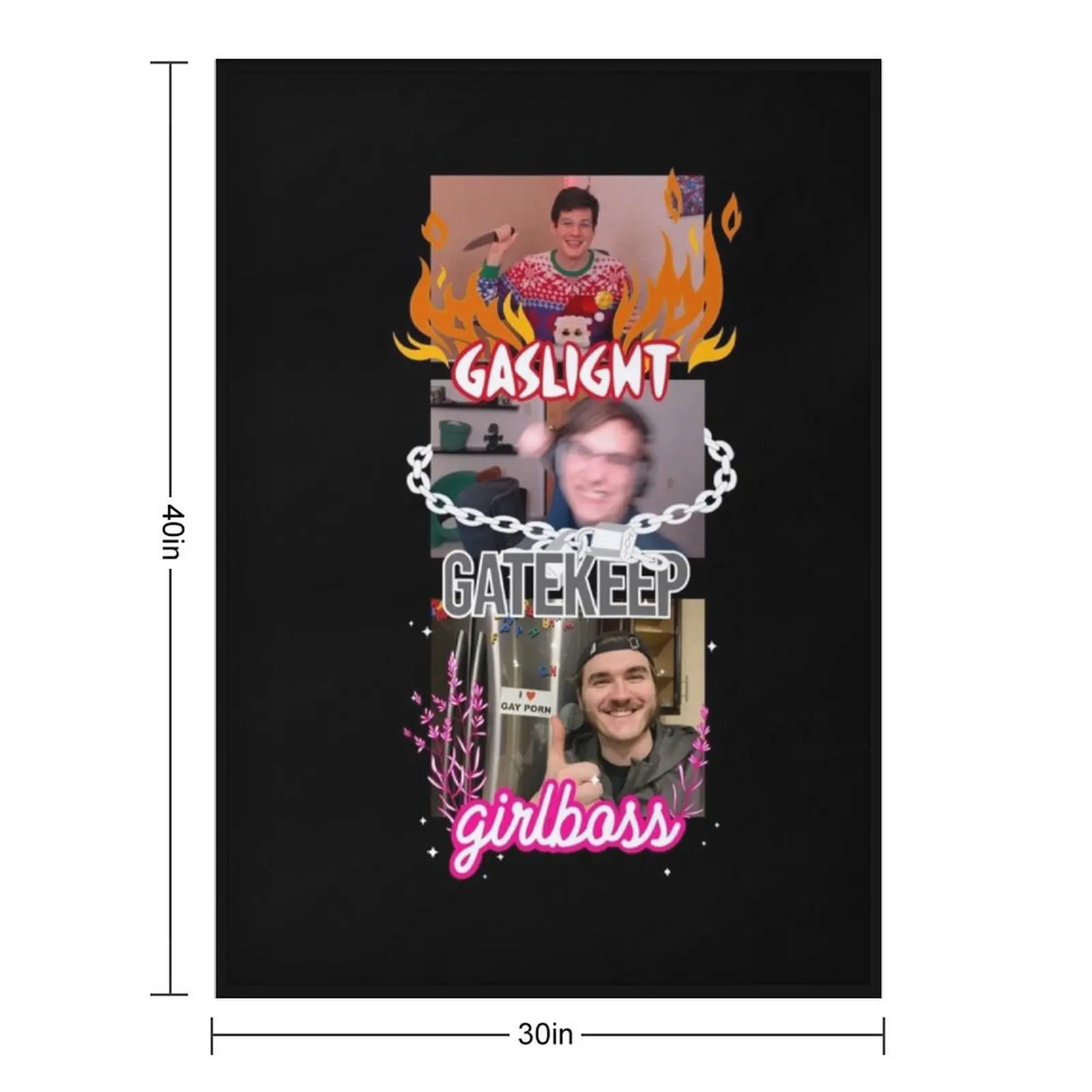 gaslight gatekeep girlboss chuckle sandwich Throw Blanket Sofa Quilt Bed Fashionable Luxury St Custom Blankets