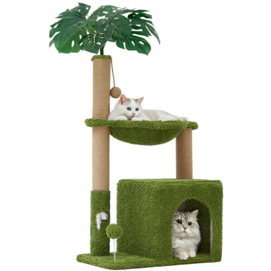

Многофункциональная лежанка-когтеточка 37 Cat Tree Tower для домашних кошек с прочной стойкой-когтеточкой и уютным гамаком для котят и маленьких кошек
