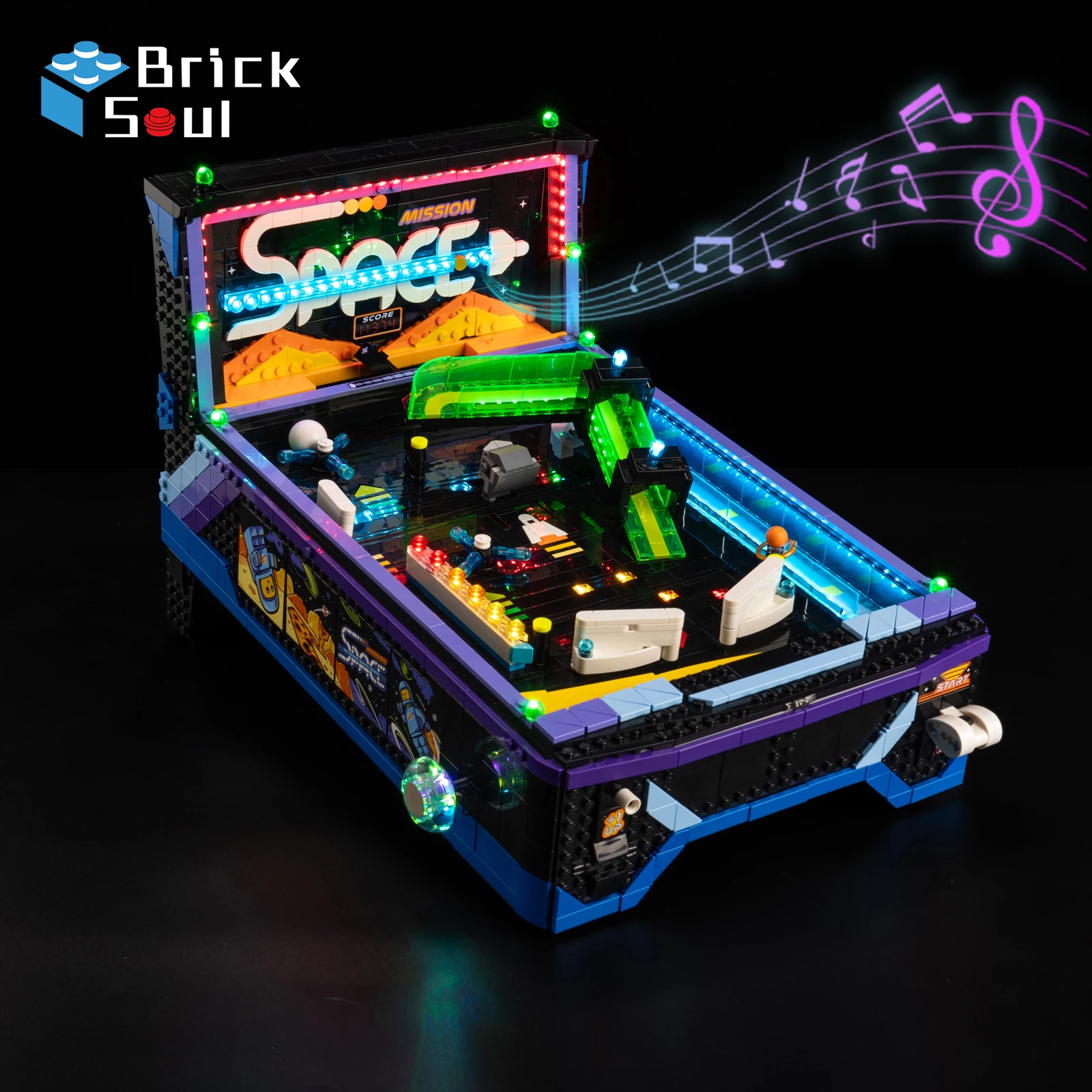 Pinball Machine - طقم إضاءة LED من BrickSoul مناسب