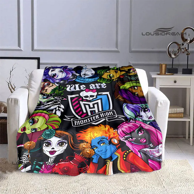 Monster High cartoon printed blanket Picnic blankets Flange blanket Soft and comfortable blanket blankets for beds birthday gift