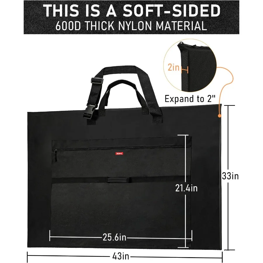 Легкая художественная сумка-портфель, водонепроницаемый чехол 32 x 42 дюйма с регулируемым плечевым ремнем и ручкой для удобного переноски, идеально подходит для