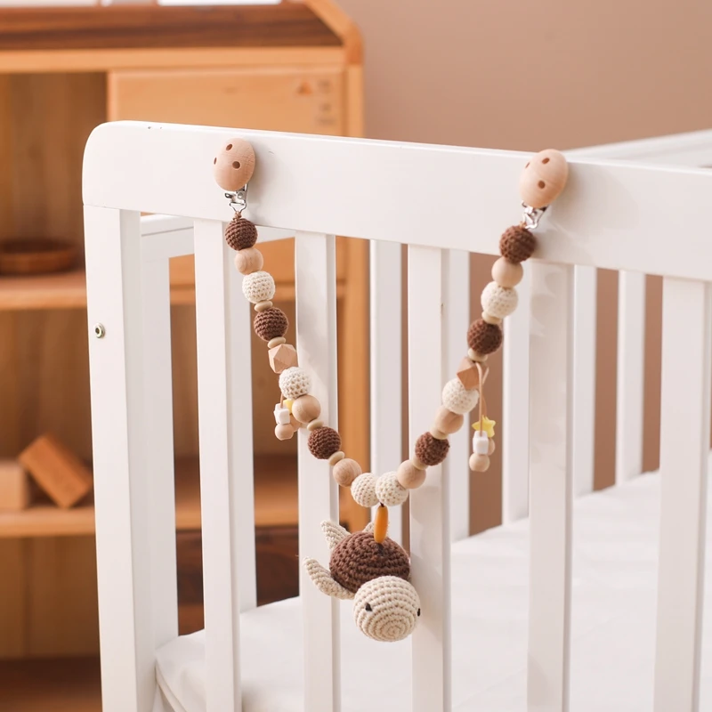 新生児用の木製クリップ付きガラガラのおもちゃ,動物のペンダント,ベビーカーのおもちゃ,0〜12か月